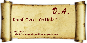 Darázsi Anikó névjegykártya